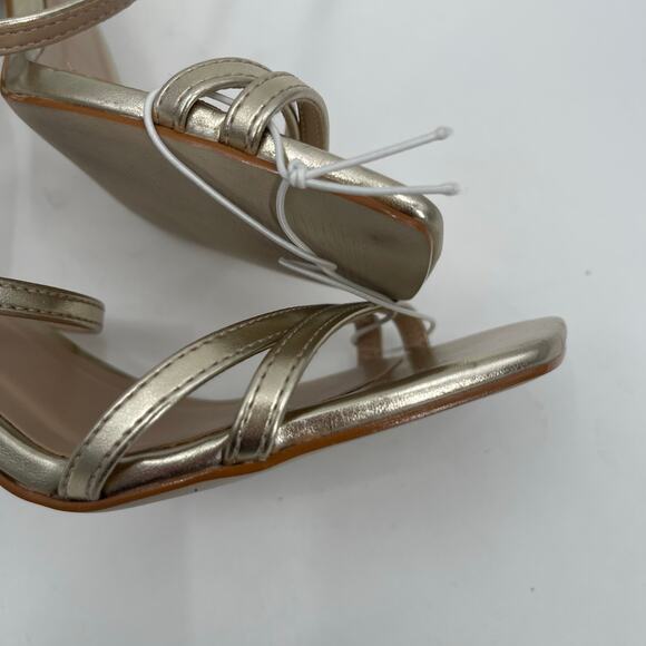 Steve Madden Kyrah Shoes SZ 6.5 Gold Platform Heels Ankle Straps Wedding Formal - Picture 6 of 16